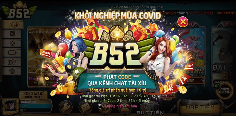 B52 tặng giftcode liền tay cho người chơi mới B52 tặng giftcode liền tay cho người chơi mới